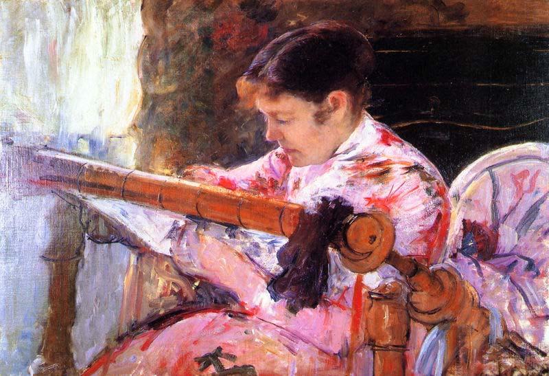 Mary Cassatt Lydia at the Tapestry Loom Norge oil painting art